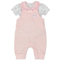 E13323:  Baby Girls Nursery Dungaree & T-Shirt Outfit (0-6 Months)